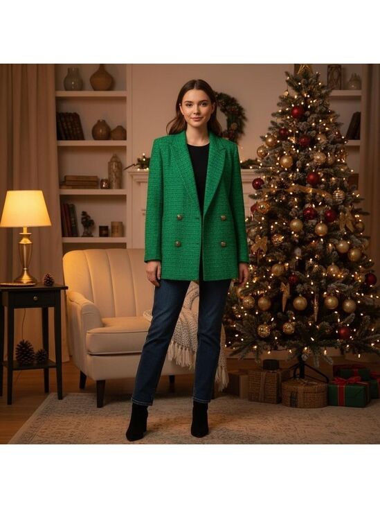 Zara Jackets & Blazers - Zara Green Blazer Size Large